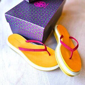 Tory Burch Orange and Pink Sandals